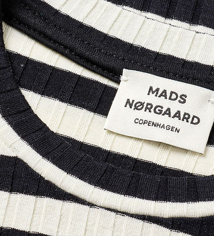 Mads Nørgaard T-shirt - Rib - Tuviana - Black/Vanilla Ice