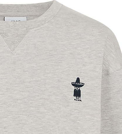 Grunt Sweatshirt - GrAlsjo - Gråmeleret m. Print Grunt Sweatshirt - GrAlsjo - Gråmeleret m. Print