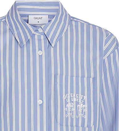 Grunt Skjorte - GrFully - Blå m. Striber Grunt Skjorte - GrFully - Blå m. Striber
