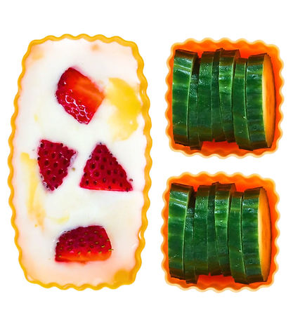 MontiiCo Silicone Molds - Bento Cups Mixed - 3 pcs - Tangerine