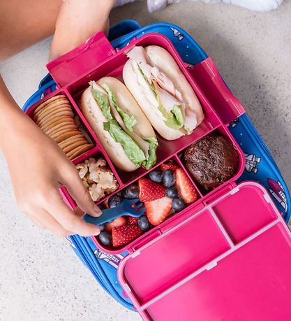 MontiiCo Lunchbox w. 5 Rum - Bento Plus - 1.3 L - Crimson