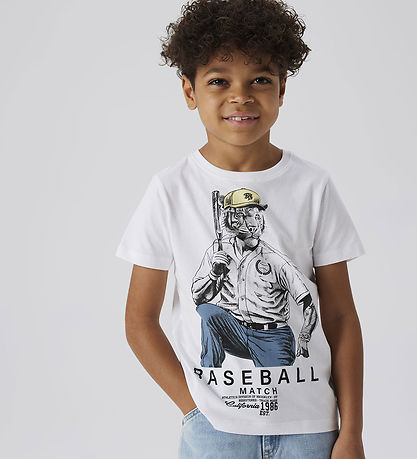 Name It T-shirt - NkmDoy - Bright White/SPRING LAKE Name It T-shirt - NkmDoy - Bright White/SPRING LAKE