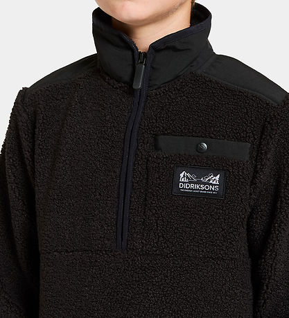 Didriksons Fleecejakke - Teddy - Exa Half Zip - Sort Didriksons Fleecejakke - Teddy - Exa Half Zip - Sort