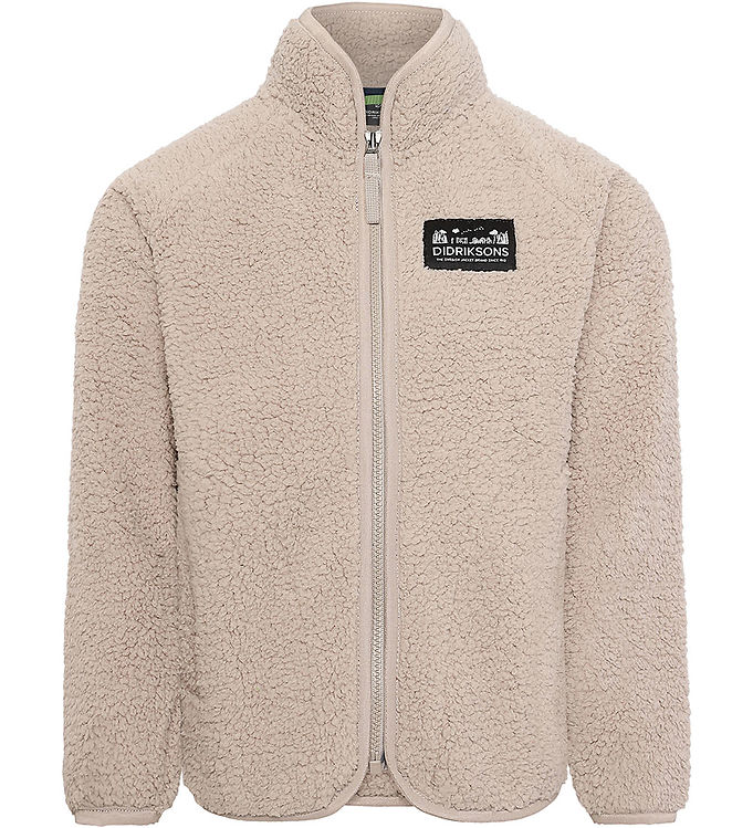 Didriksons Gibbs Teddy Fleecejakke Junior - Beach Beige