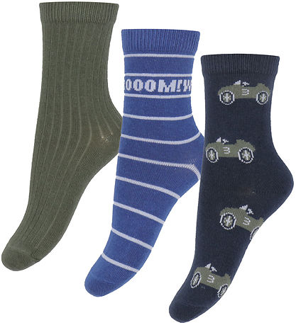 Name It Socks - 3-Pack - NmmBuster - Dusty Olive/Navy Blazer/L