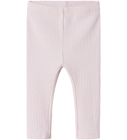 Name It Leggigs- Rib - NbfDikka - Light Lilac w. Pointelle