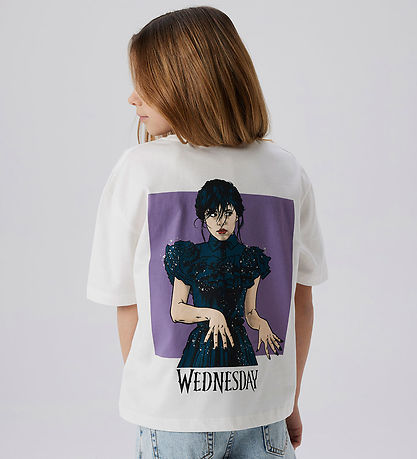 Name It T-shirt - NkfFarra - Wednesday - Cloud Dancer m. Print