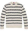 Tommy Hilfiger Bluse - Strik - Ivory Petal/Dark Night Navy Strip Tommy Hilfiger Bluse - Strik - Ivory Petal/Dark Night Navy Strip