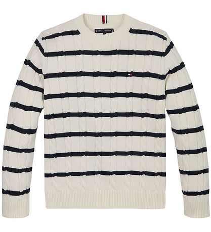 Tommy Hilfiger Bluse - Strik - Ivory Petal/Dark Night Navy Strip