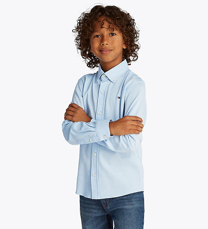 Tommy Hilfiger Skjorte - Piqué - Breezy Blue