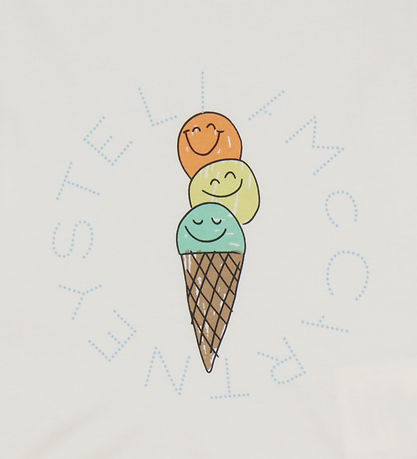 Stella McCartney Kids T-shirt - Ivory m. Isvaffel Stella McCartney Kids T-shirt - Ivory m. Isvaffel