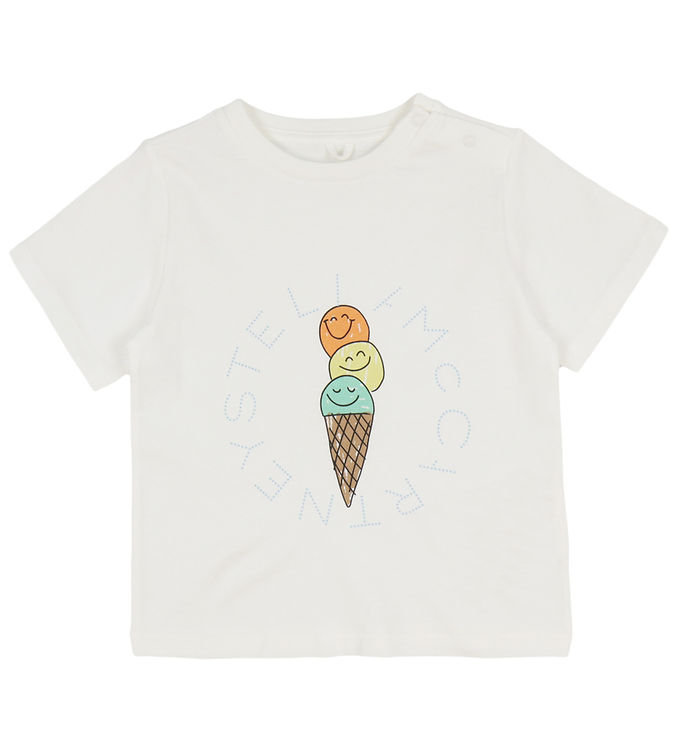 Stella McCartney Kids T-shirt - Ivory m. Isvaffel