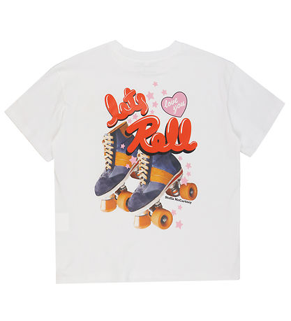 Stella McCartney Kids Stuttermabolur - Hvítur M. Prentað