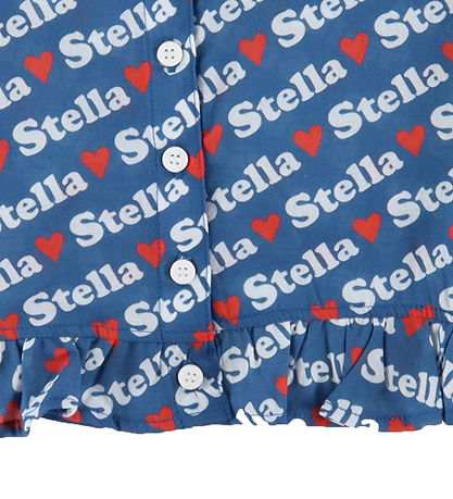 Stella McCartney Kids Top - Blau m. Logo-Print