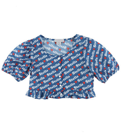 Stella McCartney Kids Top - Blau m. Logo-Print
