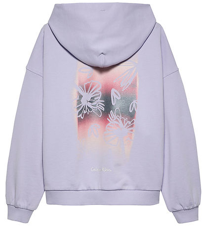 Calvin Klein Hættetrøje - Flower Back - Purple Heather