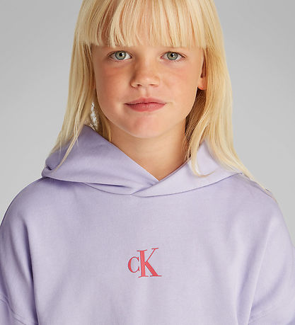 Calvin Klein Hættetrøje - Flower Back - Purple Heather Calvin Klein Hættetrøje - Flower Back - Purple Heather