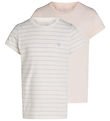 Calvin Klein T-shirt - 2 pak - Stripe Slim - Silver Peony/Purple Calvin Klein T-shirt - 2 pak - Stripe Slim - Silver Peony/Purple