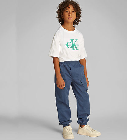 Calvin Klein Bukser - Essential Woven Cargo - Oceana Blue