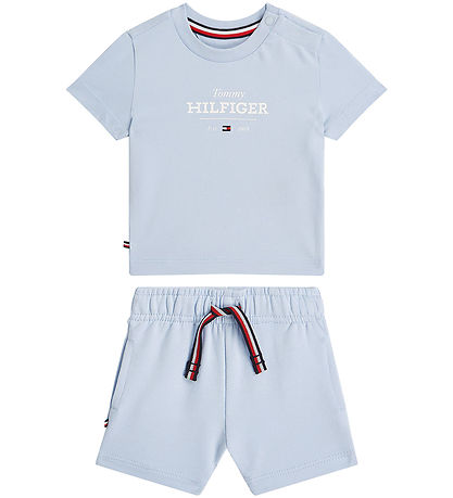 Tommy Hilfiger Sweatshorts/T-shirt - Monotype - Breezy Blue