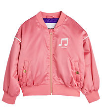 Mini Rodini Jakke - Note Chenille Satin Baseball - Pink Mini Rodini Jakke - Note Chenille Satin Baseball - Pink