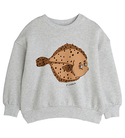 Mini Rodini Sweatshirt - Flundra - Gråmeleret Mini Rodini Sweatshirt - Flundra - Gråmeleret
