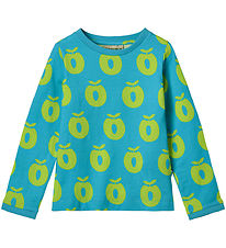 Småfolk Bluse - Blue Atoll m. Æbler Småfolk Bluse - Blue Atoll m. Æbler
