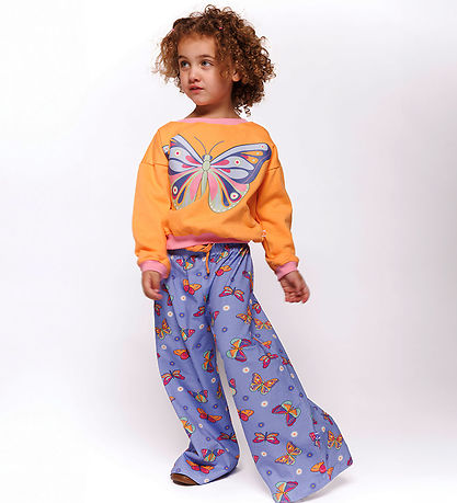 Småfolk Bukser - Purple Delight m. Sommerfugle