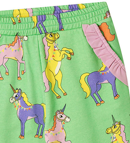 Småfolk Sweatpants - Minty Green Tea m. Enhjørninger