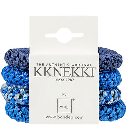 Kknekki Hårelastikker - 4-pak - Blå Glitter Kknekki Hårelastikker - 4-pak - Blå Glitter