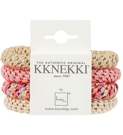 Kknekki Hårelastikker - 4-pak - Pink Glitter Kknekki Hårelastikker - 4-pak - Pink Glitter