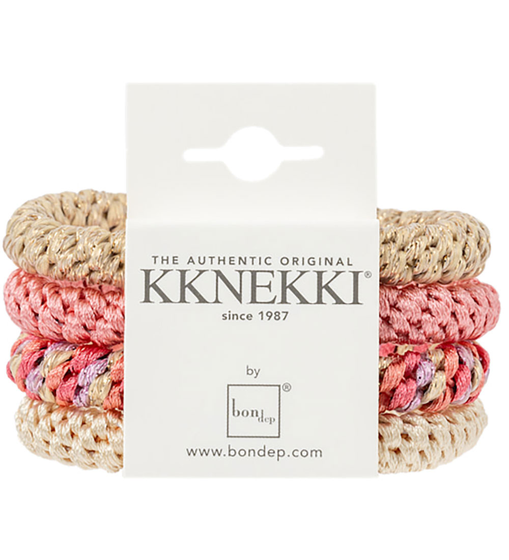 Kknekki Haargummis - 4er-Pack - Pink Glitter - Kknekki - One Size - Haarschmuck