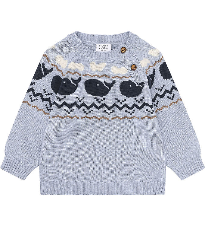 Hust and Claire Bluse - Strik - Pilou - Sky Melange