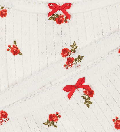 Konges Sløjd Undertøjssæt - Rib - Minnie - Rose Red m. Hulmønste