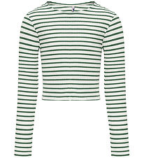 Kids Only Bluse - KogNella - Cloud Dancer/Horizontal Hedge Green Kids Only Bluse - KogNella - Cloud Dancer/Horizontal Hedge Green