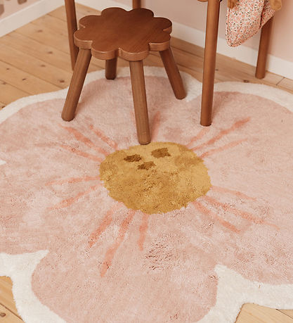 Little Dutch Gulvtæppe - 110x110 cm - Pink Blomst