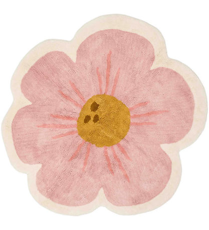 Little Dutch Gulvtæppe - 110x110 cm - Pink Blomst