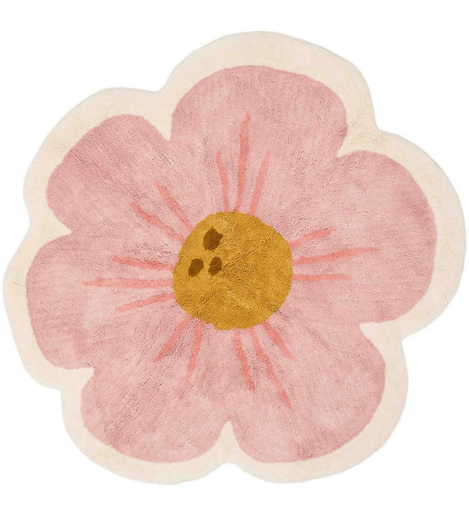 Little Dutch Gulvtæppe - 110x110 cm - Pink Blomst