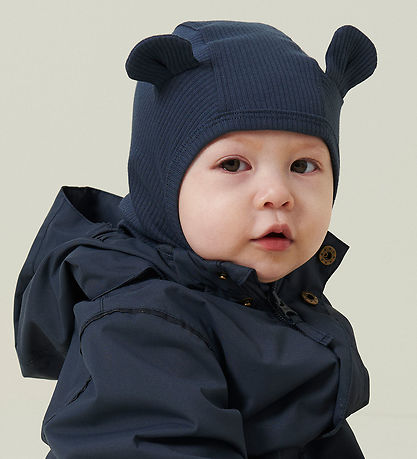 MarMar Elefanthue - Rib - Modal - 1-lags - Blå m. Ører MarMar Elefanthue - Rib - Modal - 1-lags - Blå m. Ører