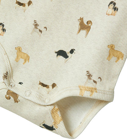 Name It Body l/æ - Rib - NbmBark - Peyote Melange m. Hunde