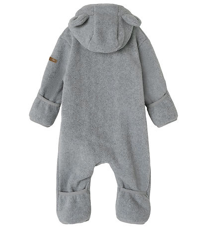 Name It Fleecedragt - NbnMeeko - Grey Melange m. Ører
