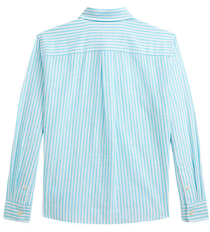 Polo Ralph Lauren Skjorte - Hør - Lyseblå/Hvidstribet