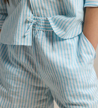 Polo Ralph Lauren Shorts - Hør - Lyseblå/Hvidstribet Polo Ralph Lauren Shorts - Hør - Lyseblå/Hvidstribet