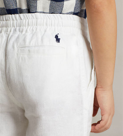 Polo Ralph Lauren Bukser - Hør - Wide Leg - Hvid