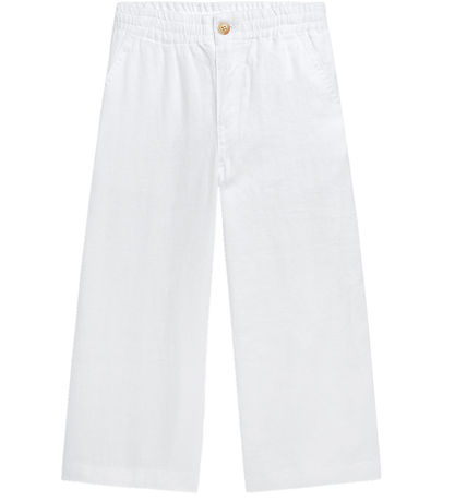 Polo Ralph Lauren Bukser - Hør - Wide Leg - Hvid
