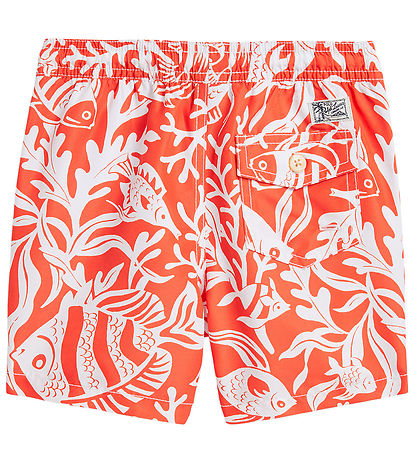 Polo Ralph Lauren Badeshorts - Travler - Orange/Hvid Polo Ralph Lauren Badeshorts - Travler - Orange/Hvid