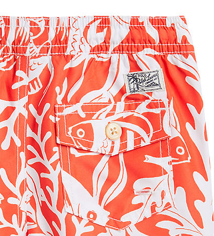 Polo Ralph Lauren Badeshorts - Travler - Orange/Hvid Polo Ralph Lauren Badeshorts - Travler - Orange/Hvid