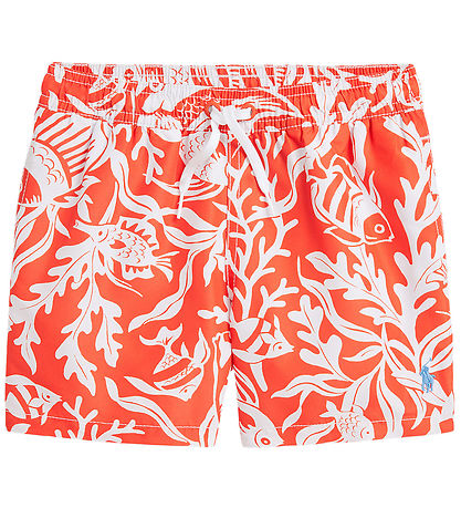 Polo Ralph Lauren Badeshorts - Travler - Orange/Hvid Polo Ralph Lauren Badeshorts - Travler - Orange/Hvid