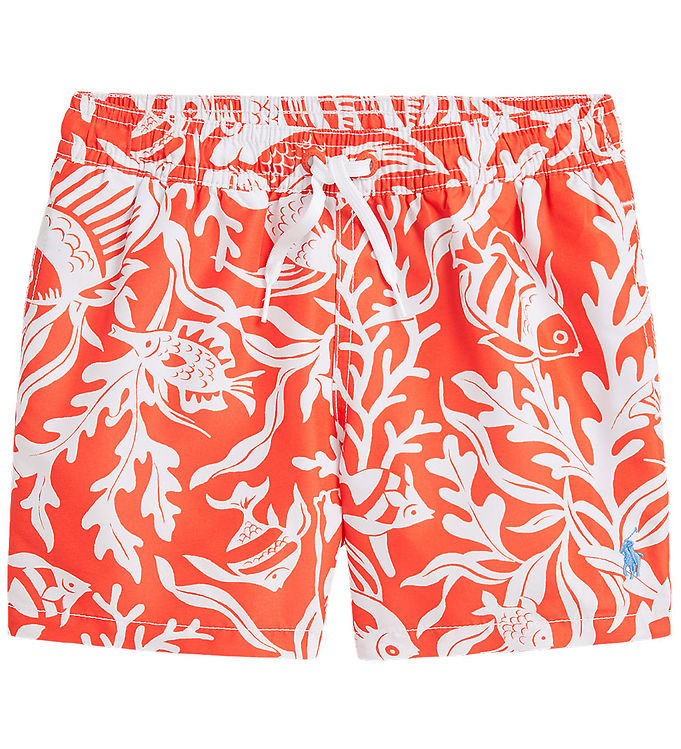 Polo Ralph Lauren Badeshorts - Travler - Orange/Hvid
