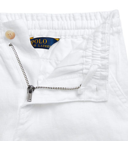 Polo Ralph Lauren Bukser - Hør - Wide Leg - Hvid